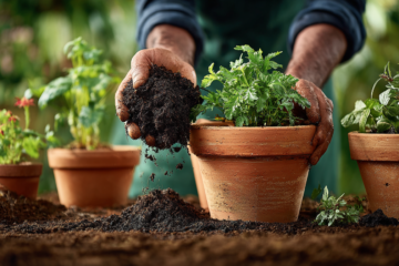 Healthy soil in pots
